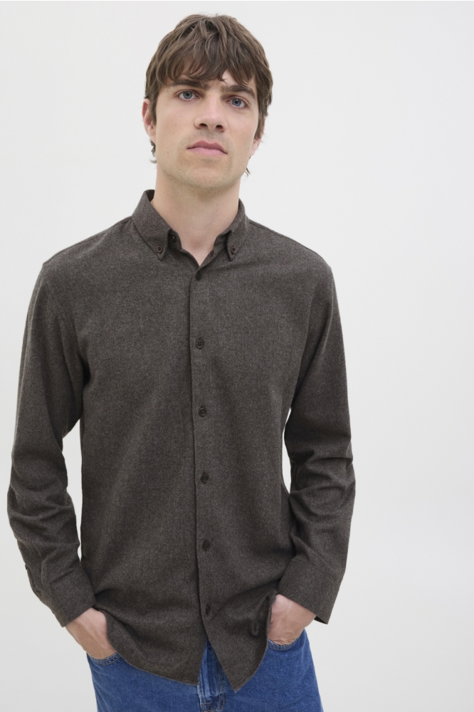 JREBIKE MELANGE SHIRT LS SN 12279481 Chocolate Torte